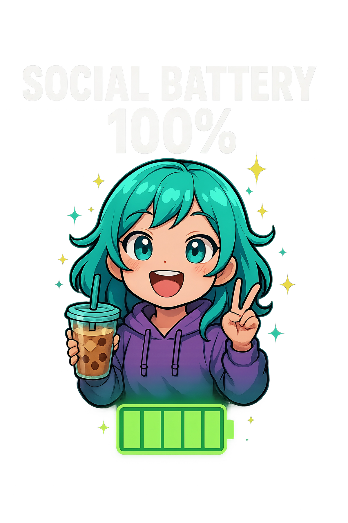 Social Battery 100% Anime Tote Bag