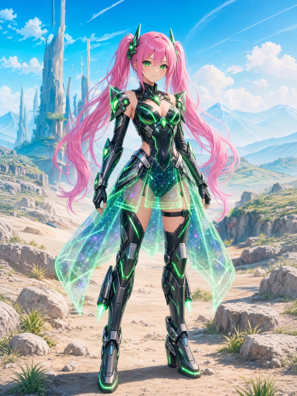 Emerald Star Anime Sci-Fi Poster