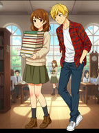 School Library Romance Anime Poster