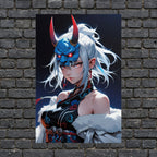 Blue Oni Mask Queen Poster
