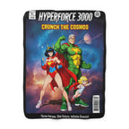 Hyperforce 3000 Sherpa Blanket – Crunch the Cosmos Retro Anime Comic Fleece Throw for Gamers and Collectors