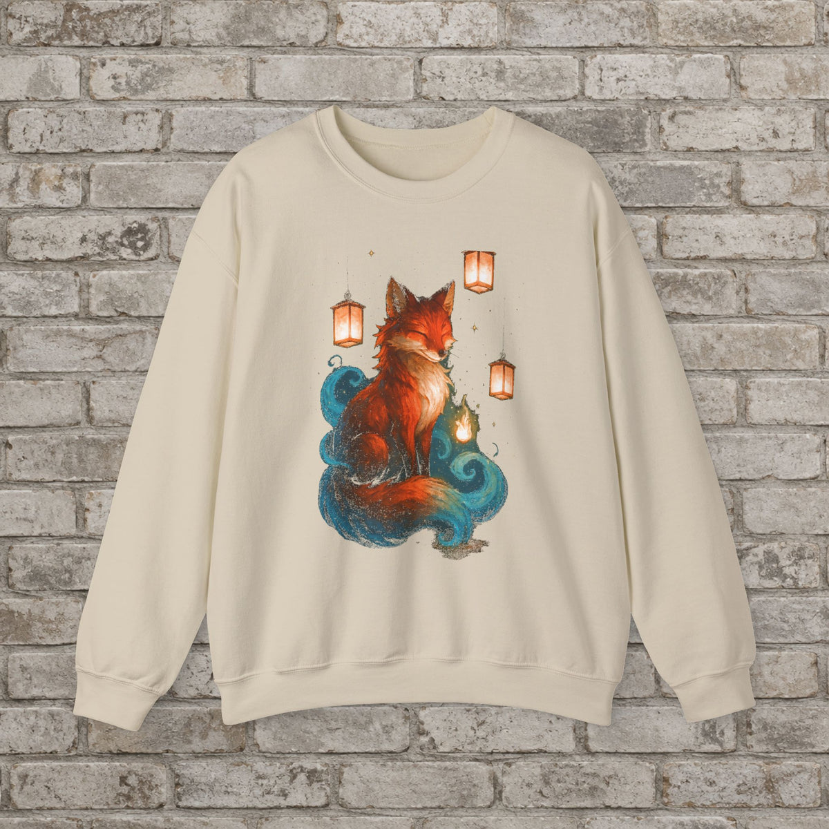 Lantern Fox: Cozy Anime Sweatshirt
