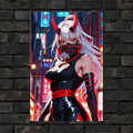 Cyberpunk Oni Demon Girl Poster