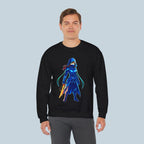 Blue Ninja Anime Sweatshirt Assassin Girl Glow Blade Japanese Streetwear Gift for Gamers and Anime Fans