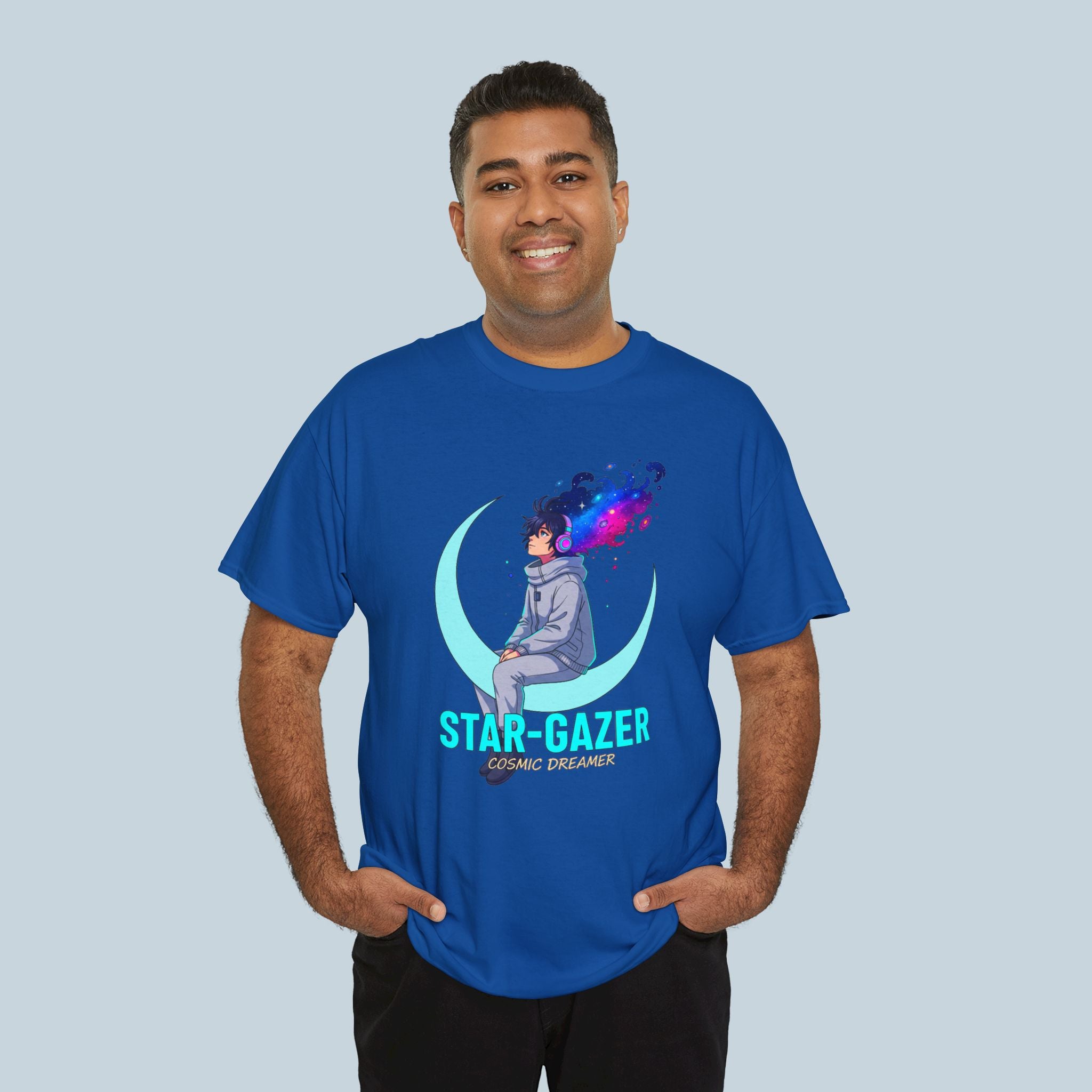 Star Gazer Anime T Shirt Cosmic Dreamer Moon Graphic Tee Aesthetic Anime Streetwear Gamer Shirt Unisex