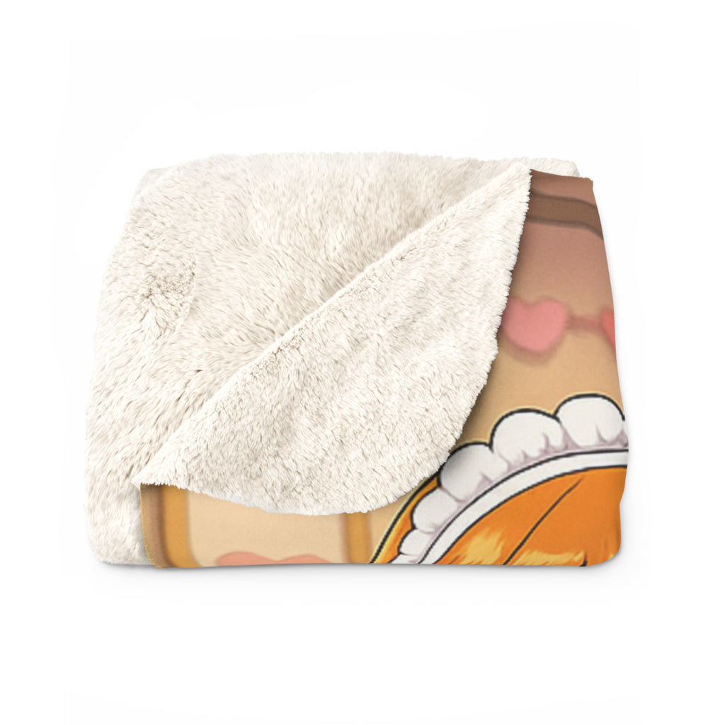 Anime Maid Café Sherpa Blanket Cute Cozy Japanese Decor Gift for Anime Fans and Otaku Rooms
