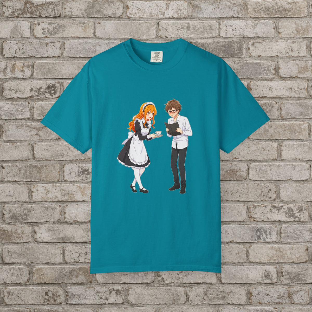 Anime Maid Cafe T-Shirt Cute Waitress and Barista Tee for Otaku Fans