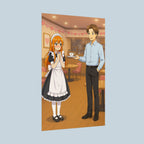 Cute Maid Café Anime Poster Wall Art for Otaku and Cosplay Fans