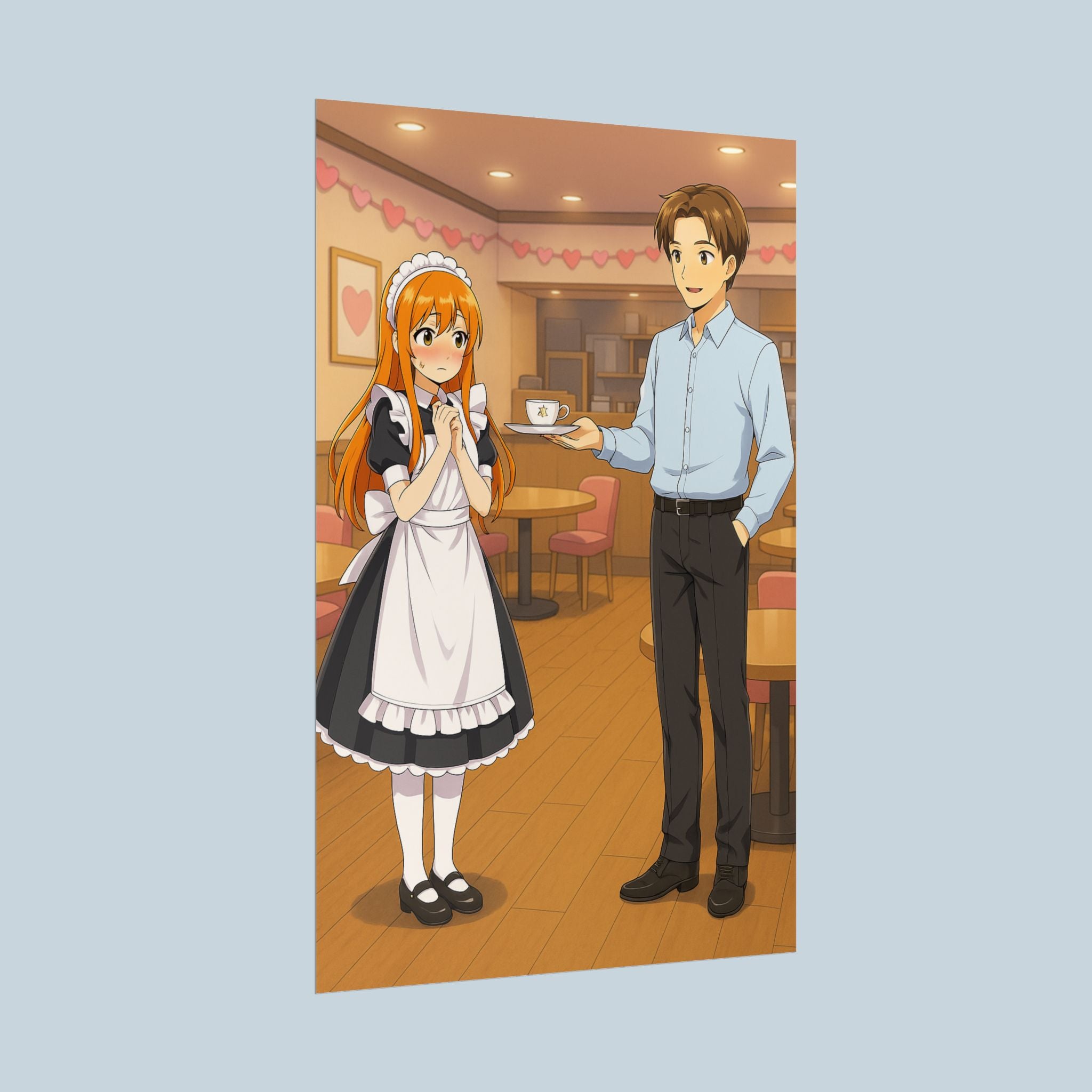 Cute Maid Café Anime Poster Wall Art for Otaku and Cosplay Fans