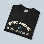 Epic Anime Otaku Mode T-Shirt Japanese Streetwear Cream Print on Black Tee