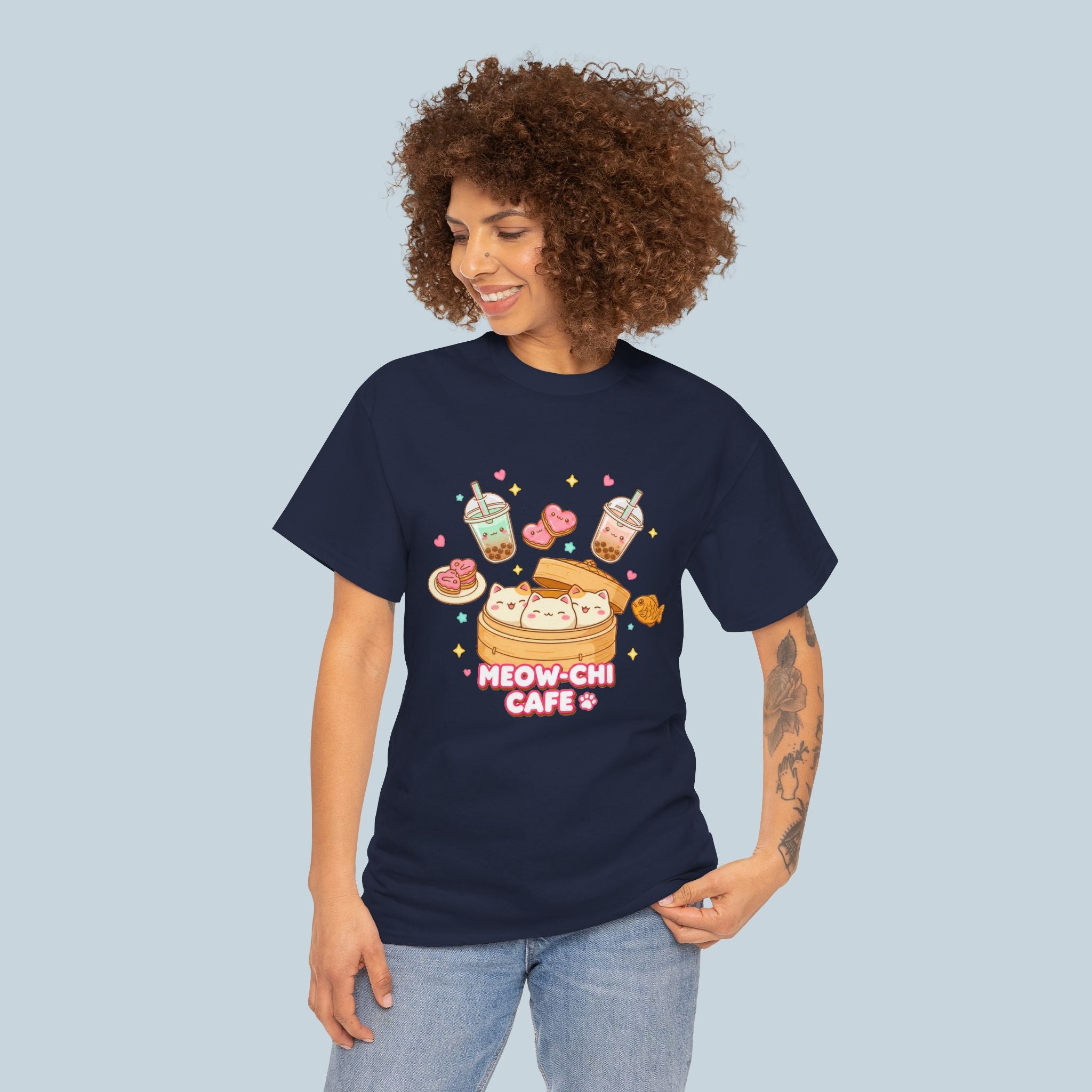 Meow-Chi Café Cat Mochi Dessert T-Shirt