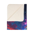 Celestial Dreamer Anime Sherpa Blanket – Starry Night Fantasy Girl Fleece Throw