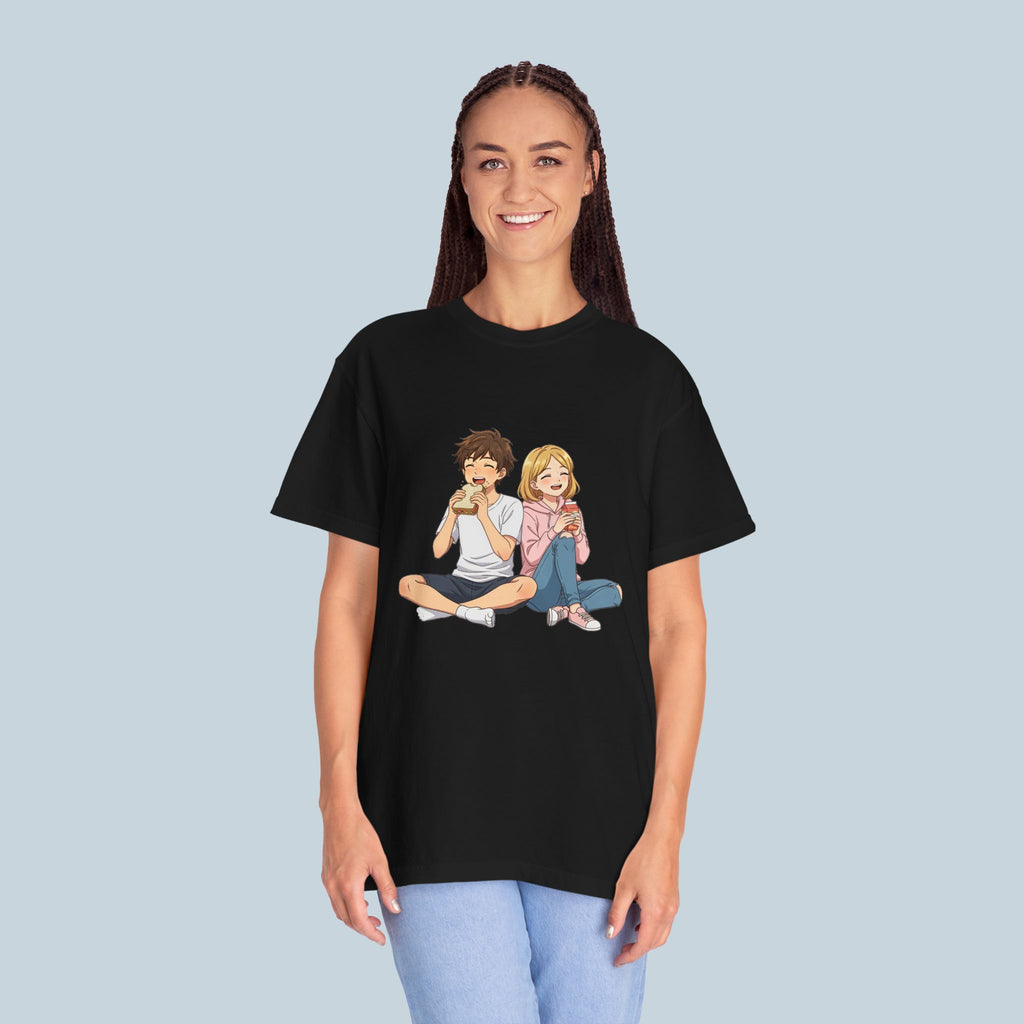 Anime Couple Eating Ramen T-Shirt — Cute Kawaii Date Night Tee