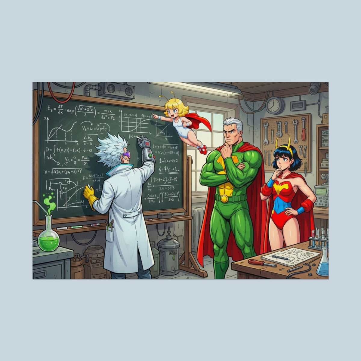 Hyperforce 3000: “The Basement Wasn’t There Yesterday” Anime Superhero Poster