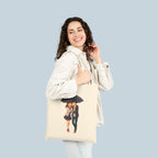 Cute Anime Couple Tote Bag Romantic Rain Scene Canvas Gift for Anime Fans and Kawaii Aesthetic Lovers