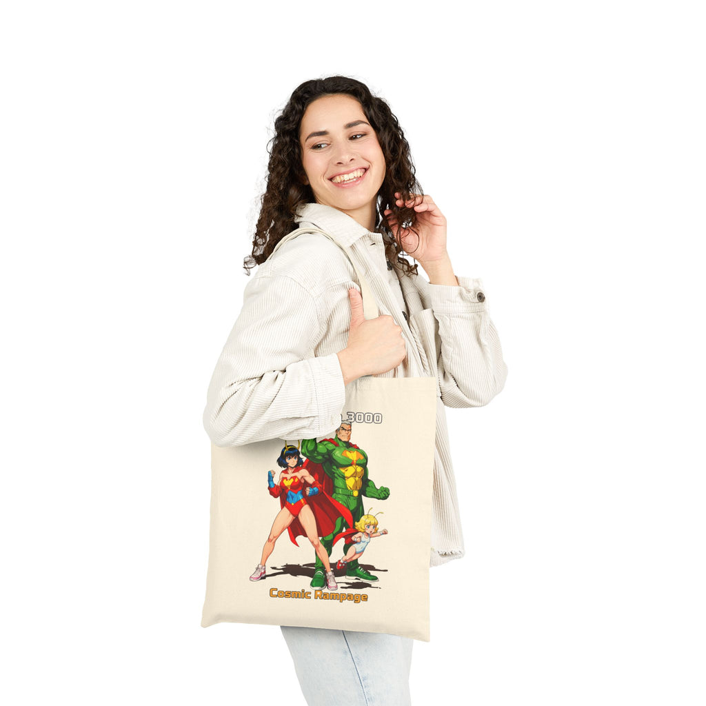 Hyperforce 3000 Tote Bag — Retro Comic Anime Heroes | Reusable Canvas Tote | Superhero Gift for Fans & Cosplayers