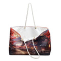 Japanese Temple Sunset Weekender Tote Bag – Mountain Sakura Travel Bag for Anime Fans