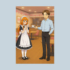 Cute Maid Café Anime Poster Wall Art for Otaku and Cosplay Fans