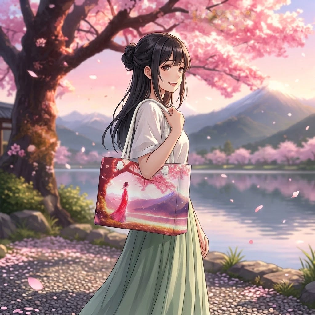 Cherry Blossom Kimono Tote Bag