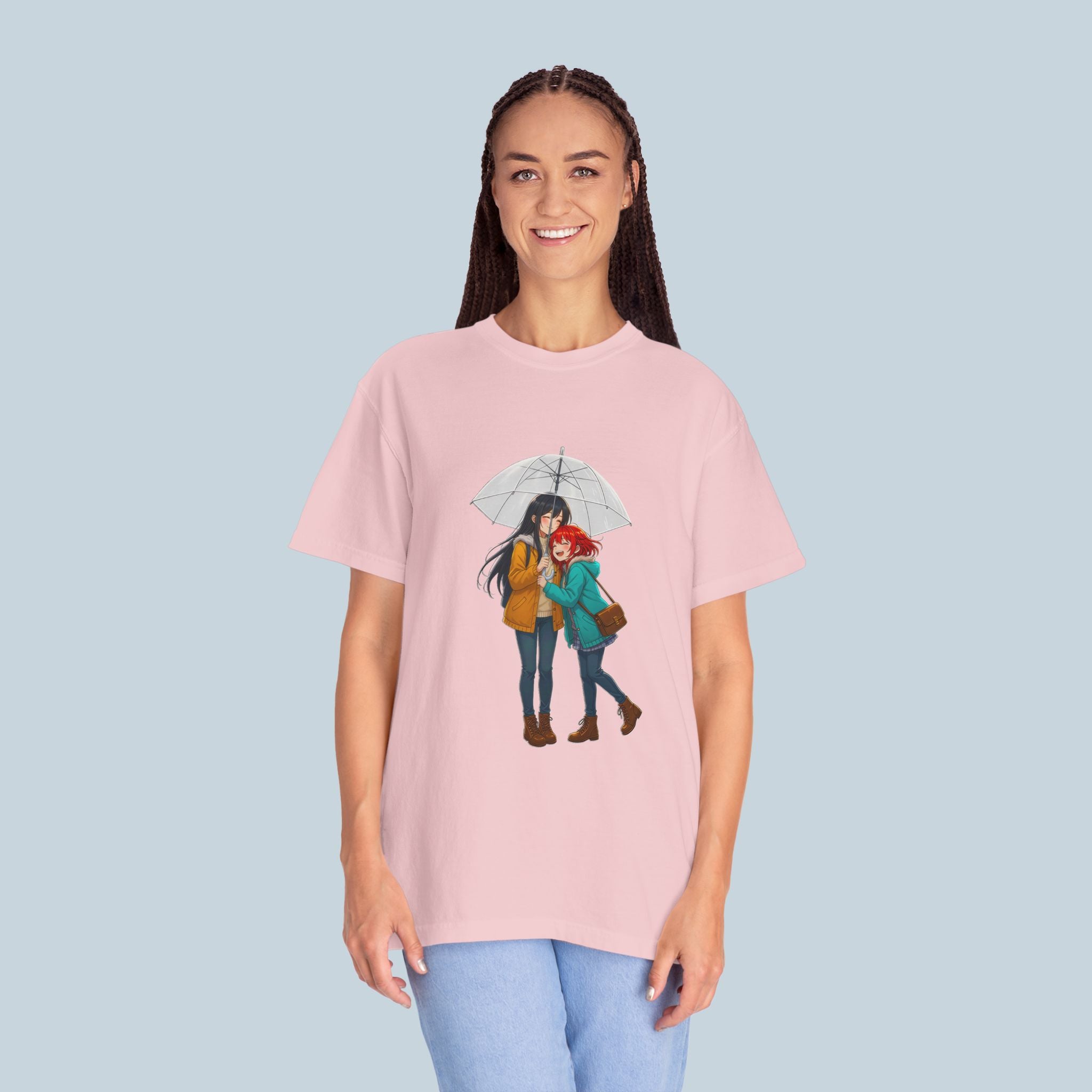Anime Rainy Day T-Shirt Comfort Colors Soft Tee Cute Couple Gift for Anime Fans