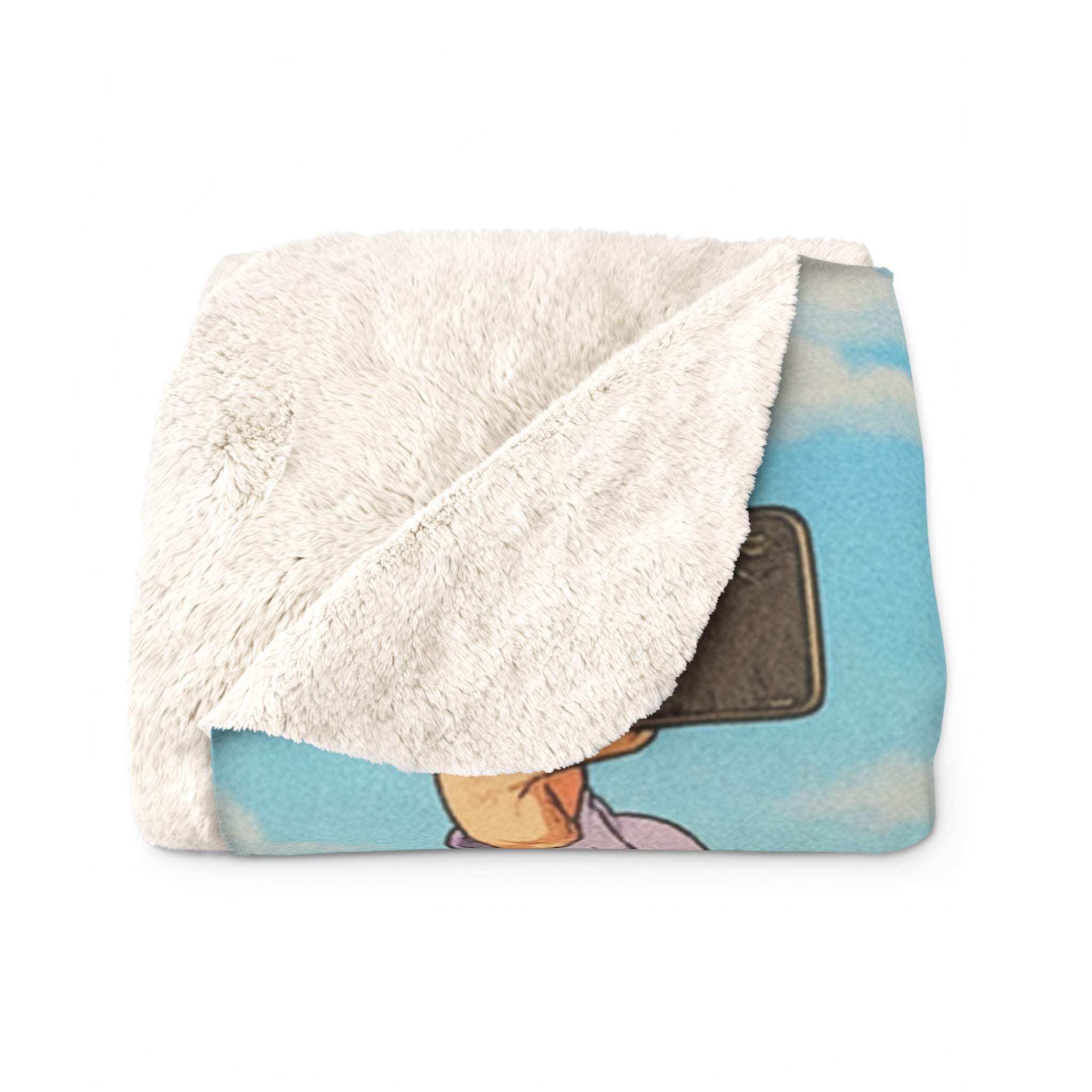 Anime Sherpa Blanket Cozy City Selfie Friends Pastel Hoodie Art