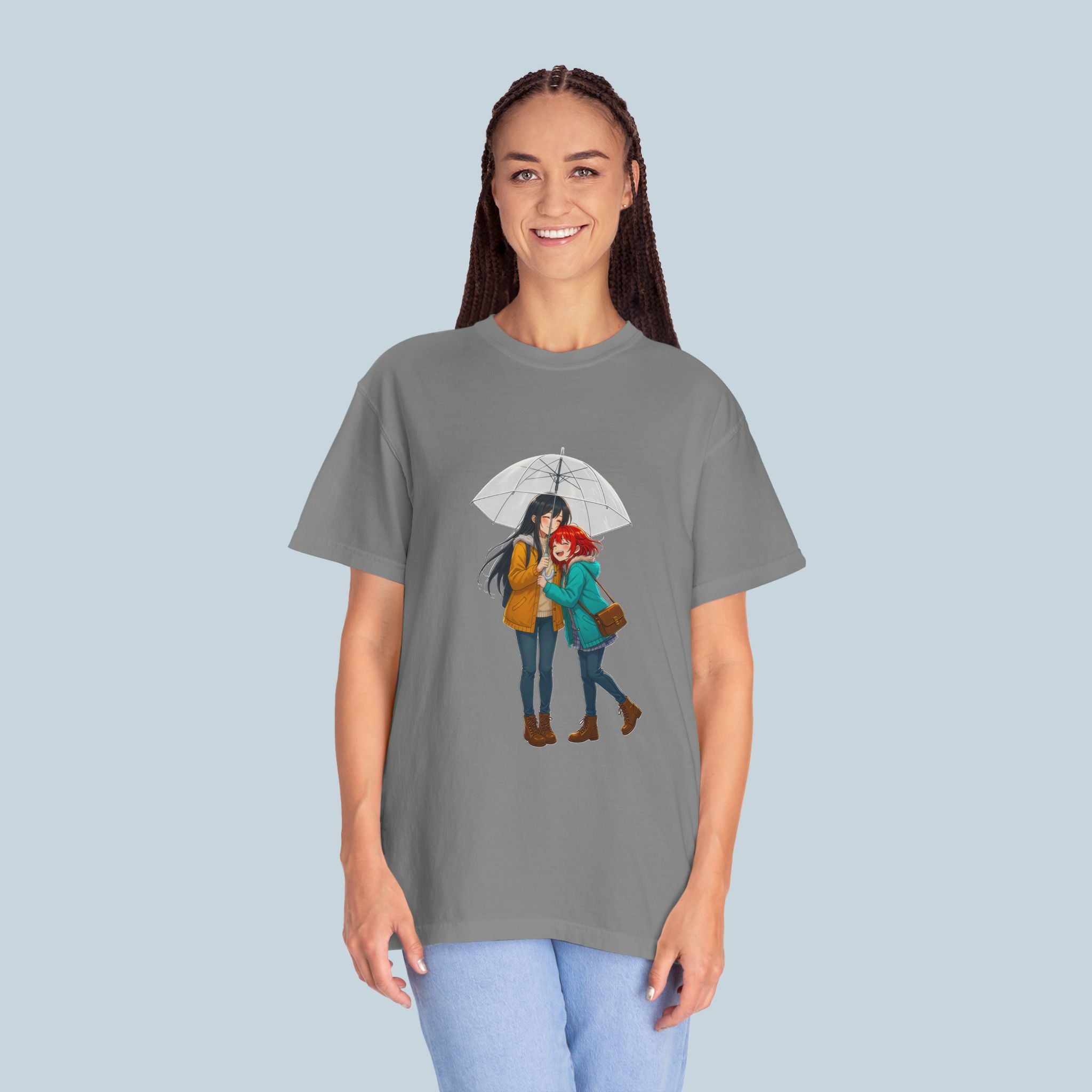 Anime Rainy Day T-Shirt Comfort Colors Soft Tee Cute Couple Gift for Anime Fans