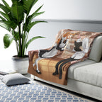 Maid Cafe Anime Sherpa Blanket Cozy Kawaii Waitress Scene Soft Fleece Throw Cute Japanese Manga Gift for Anime Lovers