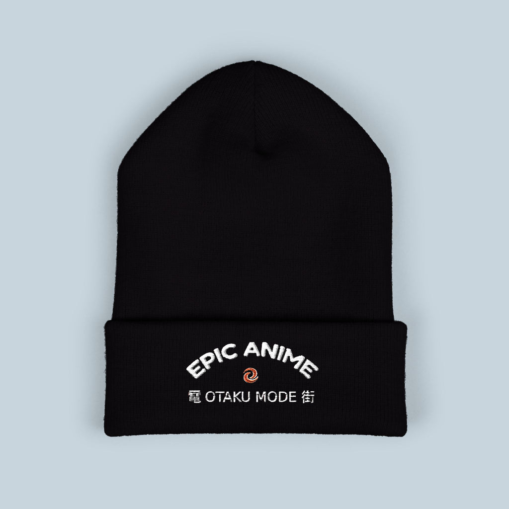 Epic Anime Embroidered Cuffed Beanie — Otaku Mode Knit Hat