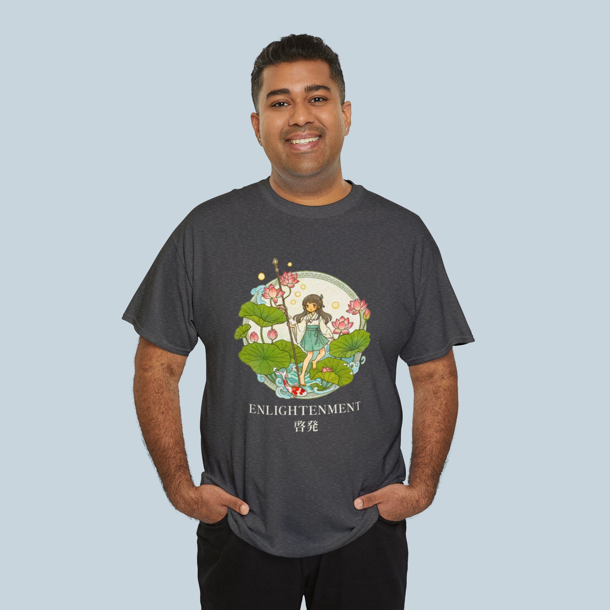 Enlightenment Anime T Shirt Lotus Nature Spiritual Anime Zen Japanese Aesthetic Graphic Tee
