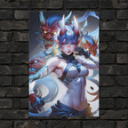 Blue Oni Warrior Anime Poster