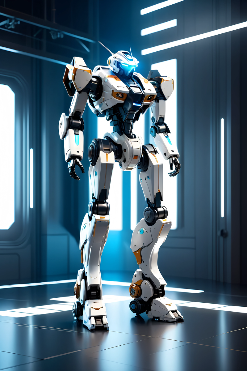 Futuristic Mecha Robot Blanket Sci-Fi Anime Fleece Throw White Tech Mech Gift for Gamers and Otaku