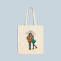 Anime Tote Bag Cute Couple in Rain Cozy Aesthetic Canvas Gift for Anime Fans