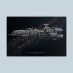 Adrift Beyond the Stars: "The Haruki Maru" Sci-Fi Anime Spaceship Poster