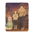 Anime Sherpa Blanket Cozy Winter Gift Cute Pastel Anime Girl and Boy Soft Fleece Throw for Fans