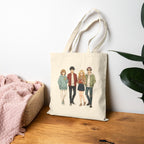 Anime Tote Bag Slice of Life Cute Friends Canvas Bag Pastel Japanese Style Kawaii School Gift for Anime Fans