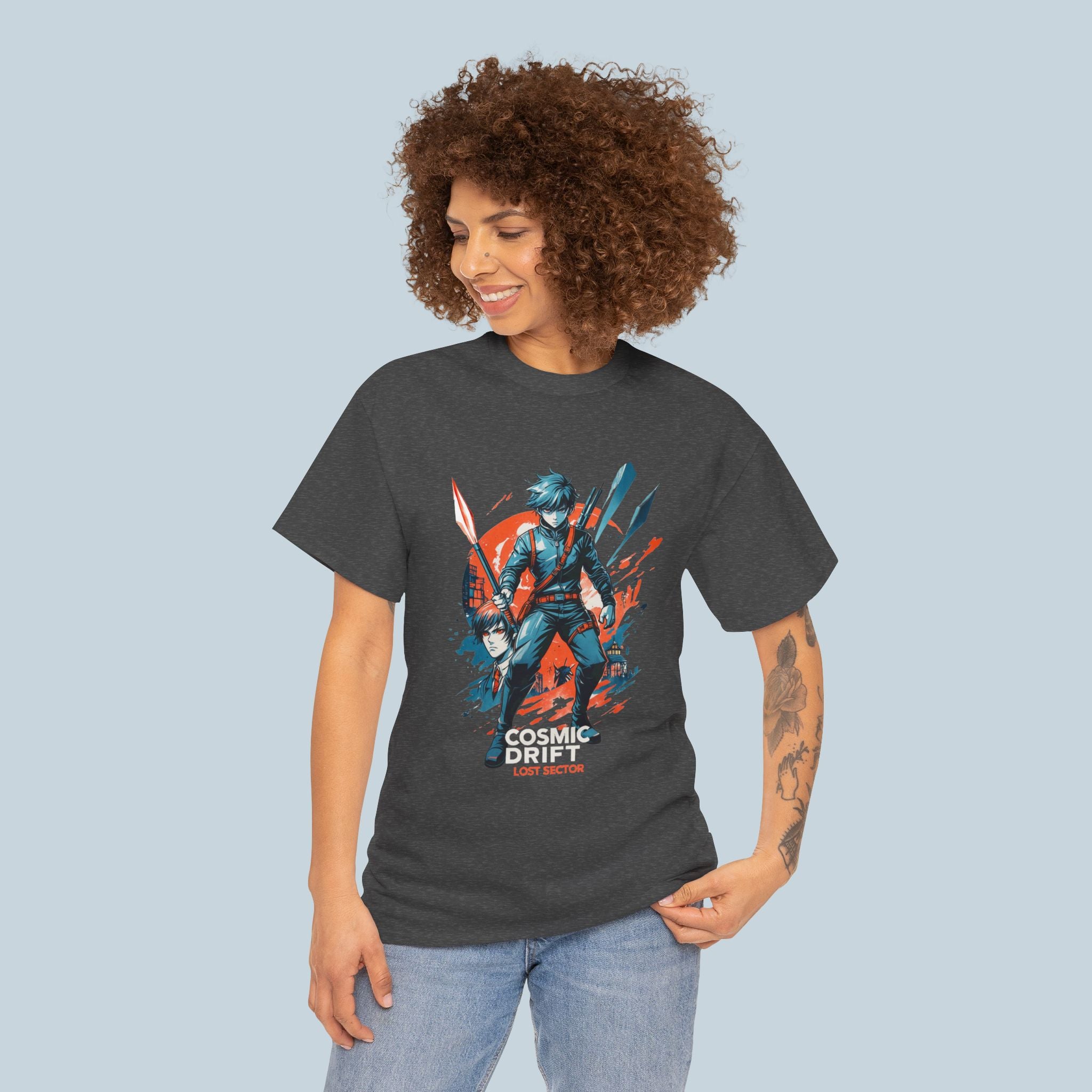 Cosmic Drift Anime T Shirt Lost Sector Sci Fi Runner Space Hero Streetwear Tee