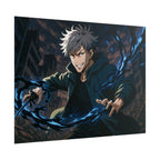 Anime Villain Poster Dark Energy Fighter Wall Art Powerful Shonen Character Print Action Manga Artwork for Otaku Room Decor