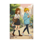 Cherry Blossom Walk Anime Poster – Cozy Slice of Life Park Scene Wall Art Poster