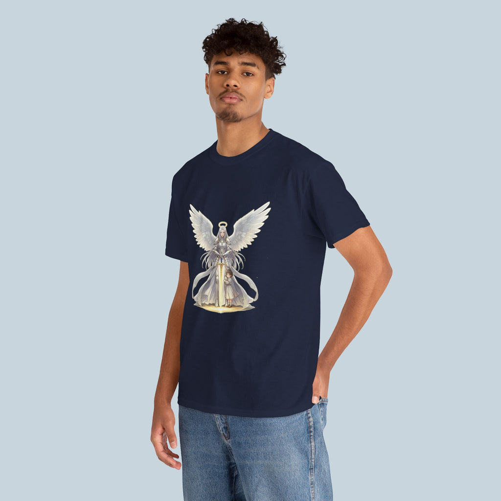 Anime Guardian Angel T-Shirt – Protective Angel & Child Art Tee, Spiritual Fantasy Shirt, Gift for Moms, Dads, Anime Fans