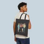 Anime Tote Bag Slice of Life Cute Friends Canvas Bag Pastel Japanese Style Kawaii School Gift for Anime Fans