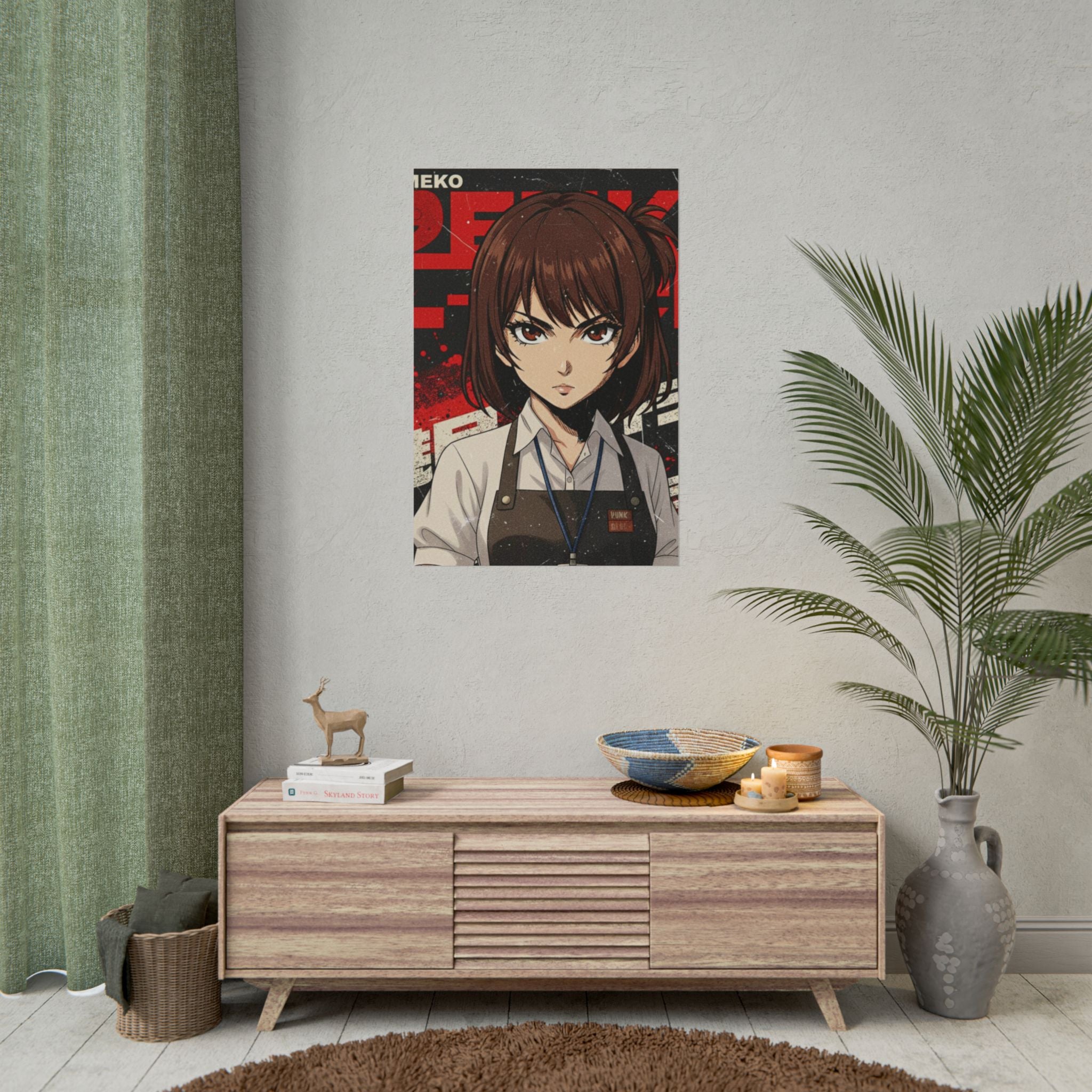 Rika Minazuki Poster – ZOMBA Squad Lead Survivor Anime Wall Art, Horror Apocalypse Print, Retro Zombie Decor