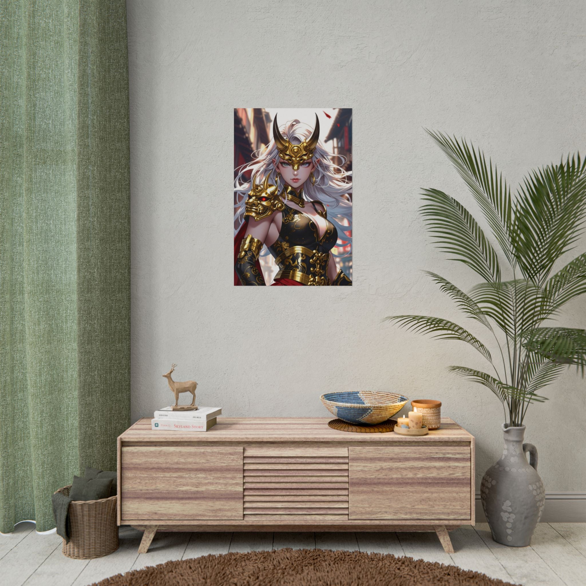 Oni Demon Queen Anime Poster – Dark Fantasy Pin Up Wall Art