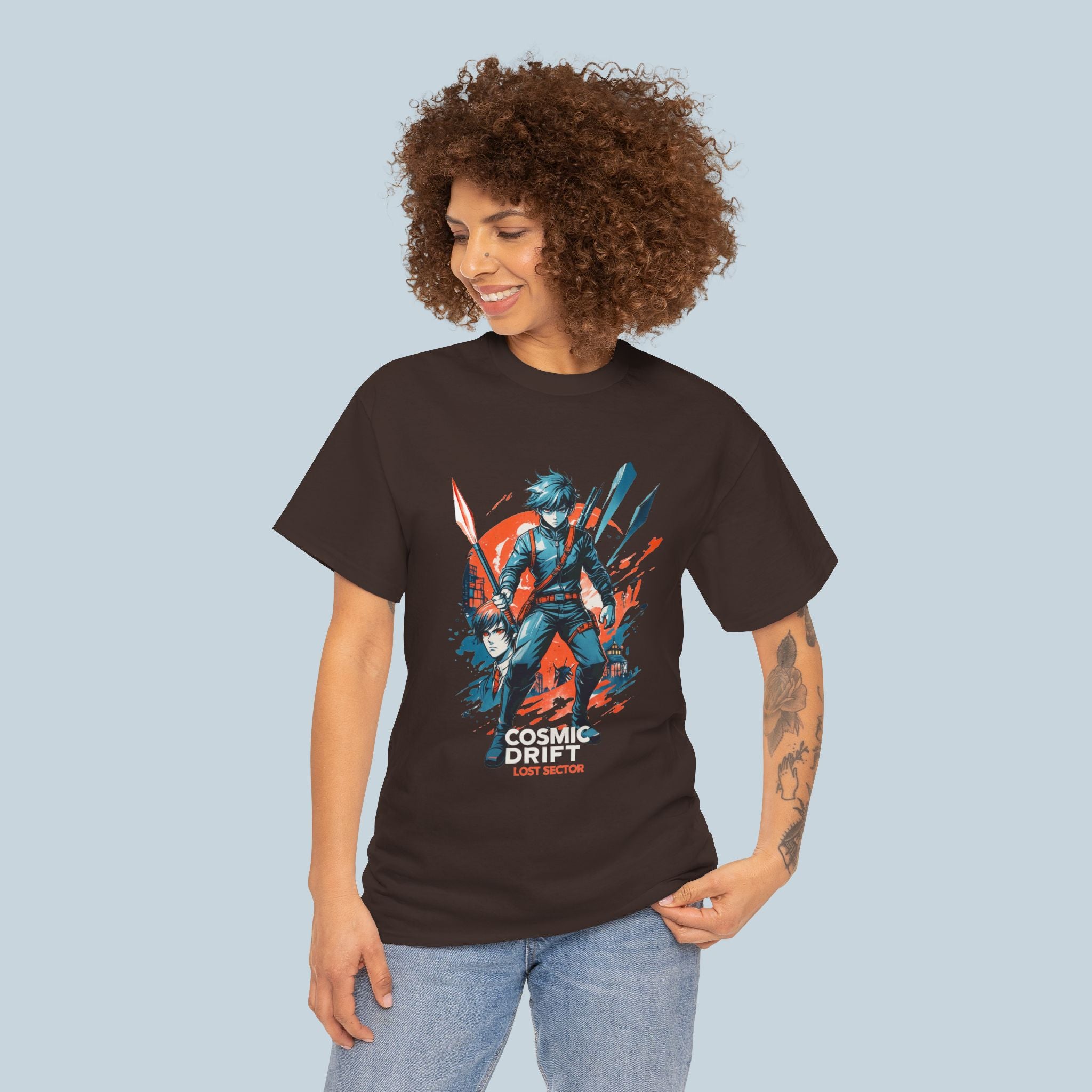 Cosmic Drift Anime T Shirt Lost Sector Sci Fi Runner Space Hero Streetwear Tee