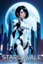 Starla Vale Sci-Fi Anime Poster Futuristic Cyber Hero Girl Wall Art Lunar City Print for Gamers and Anime Lovers Bedroom or Office Decor