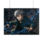 Anime Villain Poster Dark Energy Fighter Wall Art Powerful Shonen Character Print Action Manga Artwork for Otaku Room Decor