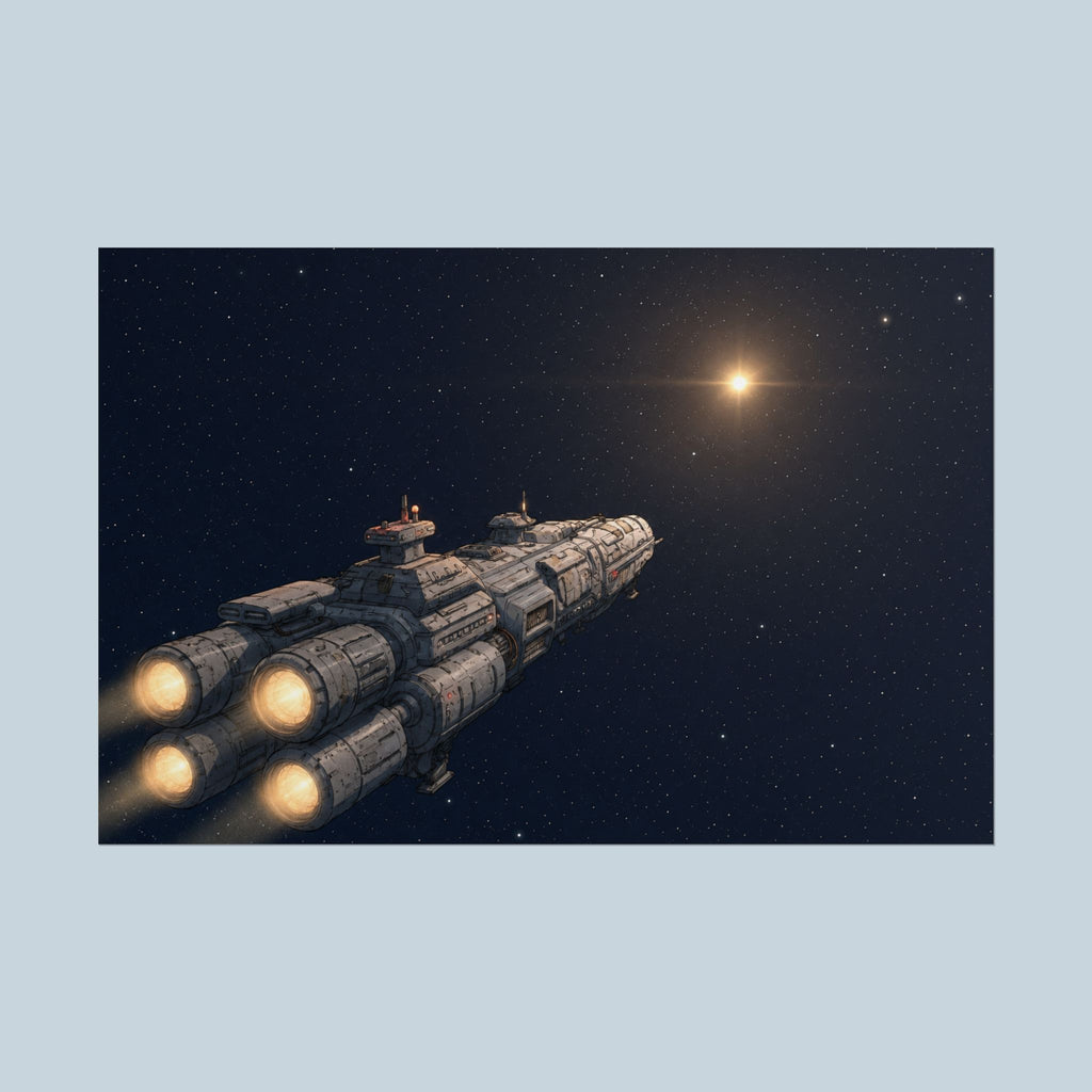 Adrift Beyond the Stars: "The Morning Light" Sci-Fi Anime Space Exploration Poster