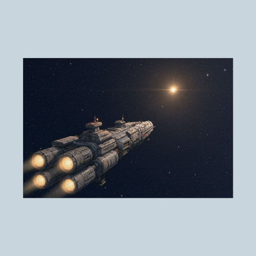 Adrift Beyond the Stars: "The Morning Light" Sci-Fi Anime Space Exploration Poster