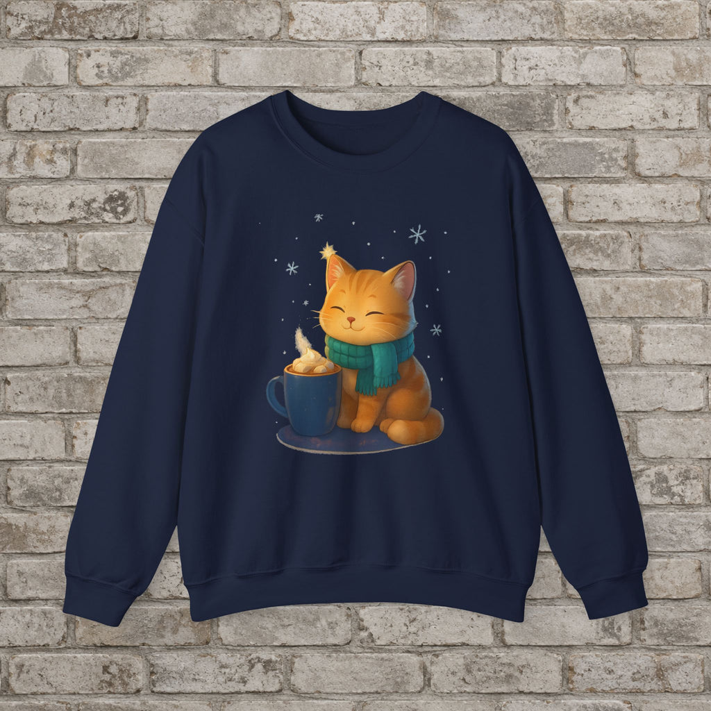 Cozy Winter Cat Anime Sweatshirt