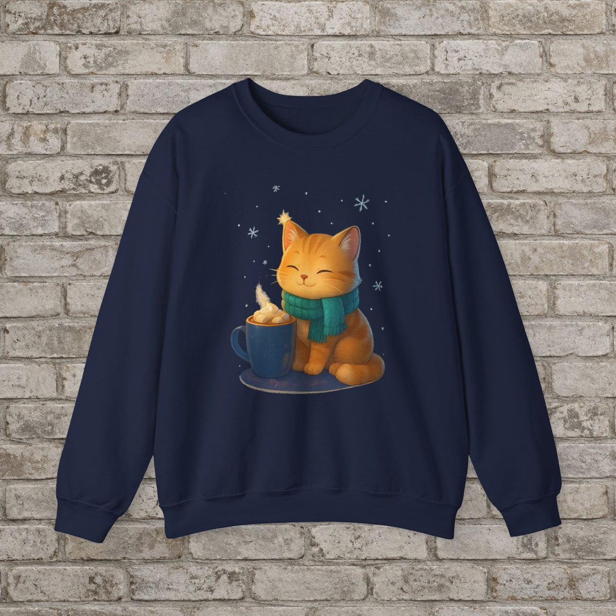Cozy Winter Cat Anime Sweatshirt