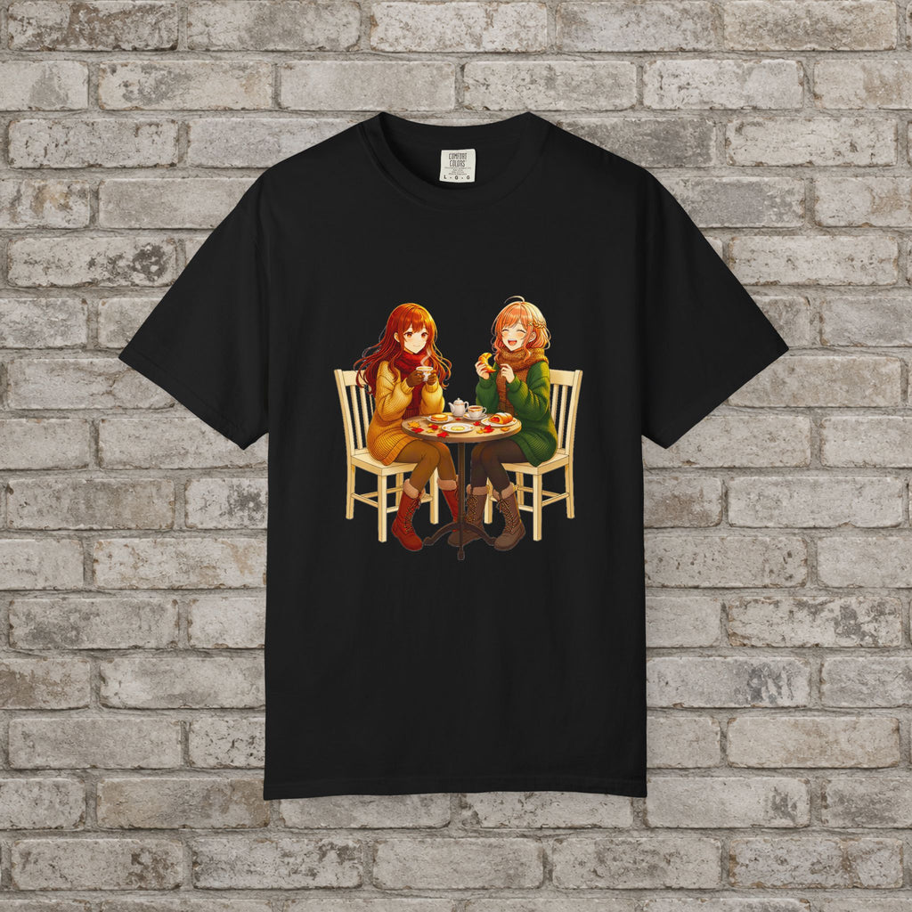 Autumn Café: Cozy Anime Friends T-Shirt